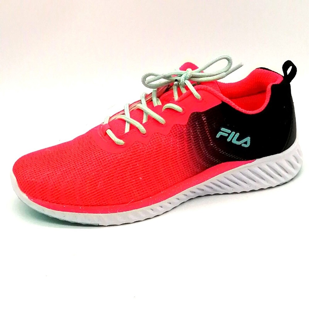 Fila Shoes Womens Sneaker Pink Black Lace Up Round‎ Toe Low Top Athletic 6 NEW